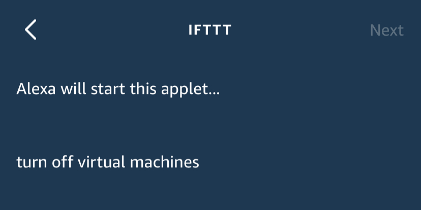 Turning off Virtual Machines with Alexa, IFTTT and Azure Functions