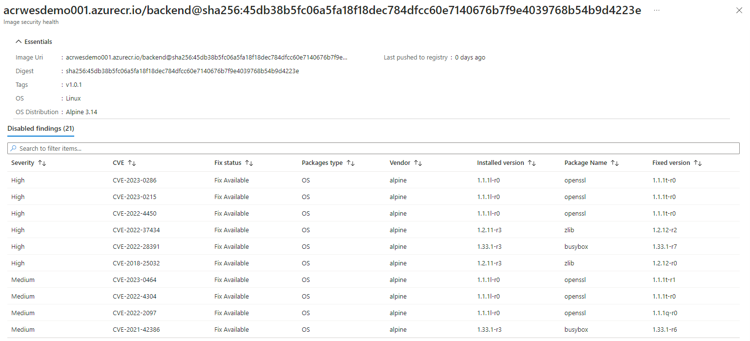 Container Image Security part 5:   Copa, Trivy and Azure Container Registry